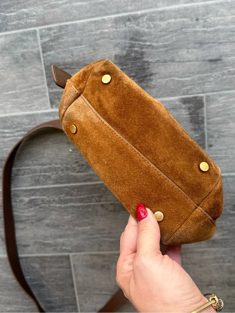 Quince Italian Suede Bucket Crossbody bag